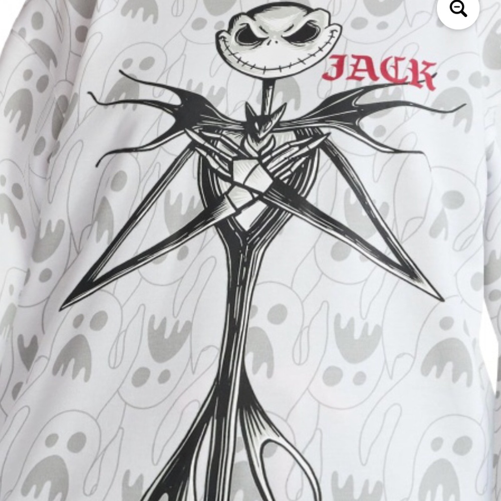 Nightmare Before Christmas Women’s White Graphic Sweatshirt Size Medium NWT - Picture 3 of 5